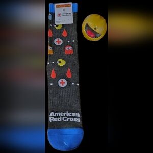 NEW! Collectible Red Cross X Pac-Man Socks + Gashapon Toy